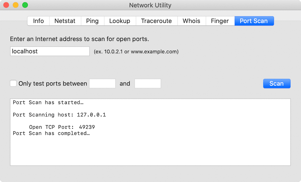 Mac os Port Scan